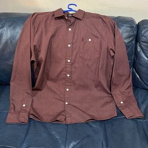 Volcom Burgundy Collared Button Down - Men's Size M - Skater